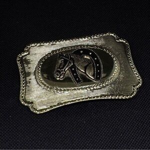 Brass Horse Motif Belt Buckle vintage